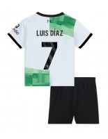 Liverpool Luis Diaz #7 Venkovní dres pro děti 2023-24 Krátký Rukáv (+ trenýrky)